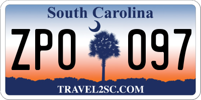 SC license plate ZPO097