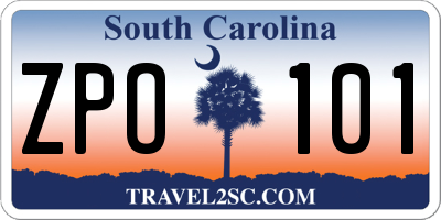 SC license plate ZPO101