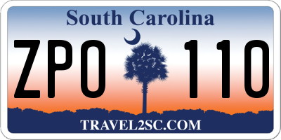 SC license plate ZPO110