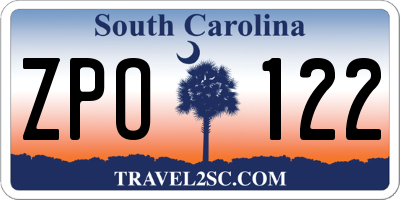 SC license plate ZPO122