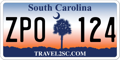 SC license plate ZPO124
