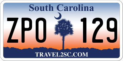 SC license plate ZPO129