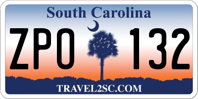 SC license plate ZPO132