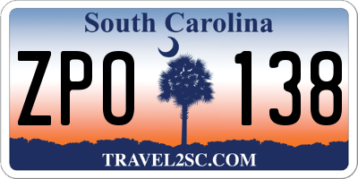 SC license plate ZPO138