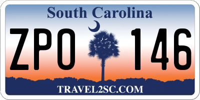 SC license plate ZPO146