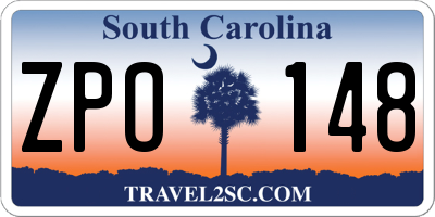 SC license plate ZPO148