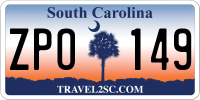 SC license plate ZPO149