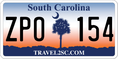 SC license plate ZPO154