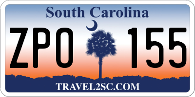 SC license plate ZPO155