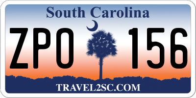 SC license plate ZPO156