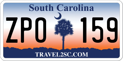 SC license plate ZPO159