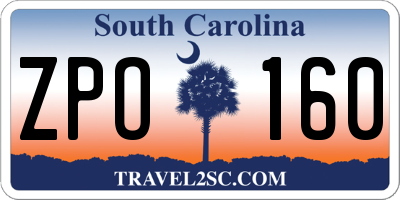 SC license plate ZPO160