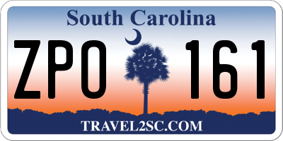 SC license plate ZPO161