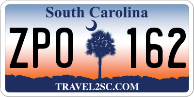SC license plate ZPO162