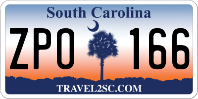 SC license plate ZPO166