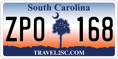 SC license plate ZPO168