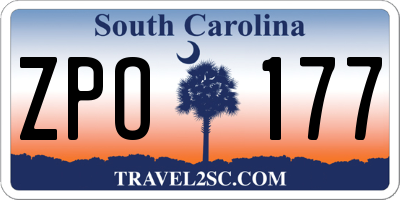 SC license plate ZPO177