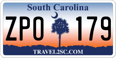 SC license plate ZPO179