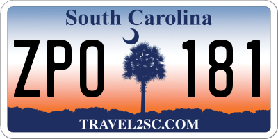 SC license plate ZPO181