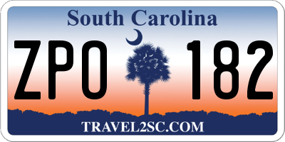 SC license plate ZPO182