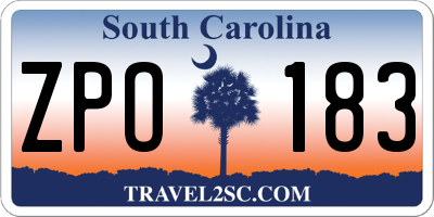 SC license plate ZPO183