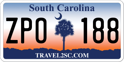 SC license plate ZPO188
