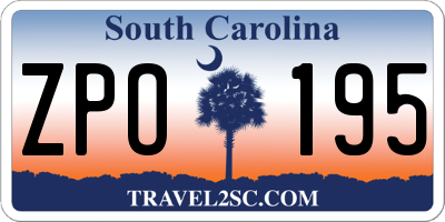 SC license plate ZPO195
