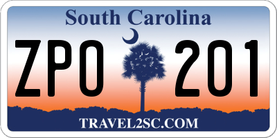 SC license plate ZPO201