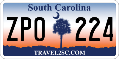 SC license plate ZPO224