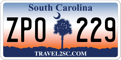 SC license plate ZPO229