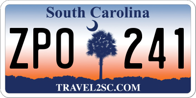 SC license plate ZPO241