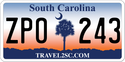 SC license plate ZPO243