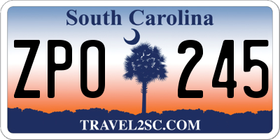 SC license plate ZPO245