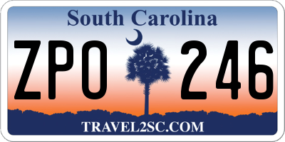 SC license plate ZPO246