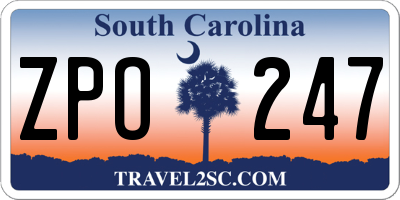 SC license plate ZPO247