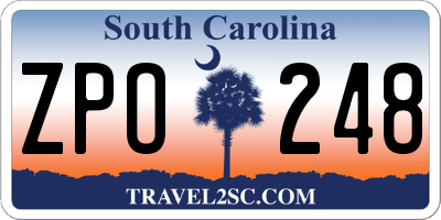 SC license plate ZPO248