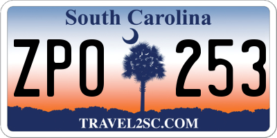 SC license plate ZPO253