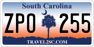 SC license plate ZPO255