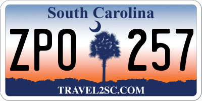 SC license plate ZPO257