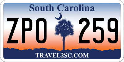 SC license plate ZPO259