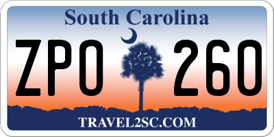 SC license plate ZPO260