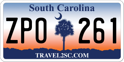 SC license plate ZPO261