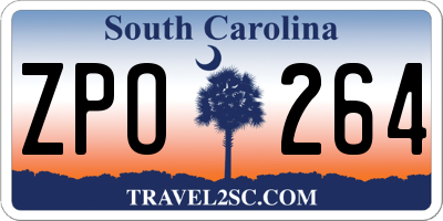 SC license plate ZPO264
