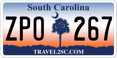 SC license plate ZPO267
