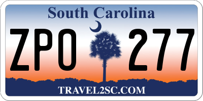 SC license plate ZPO277