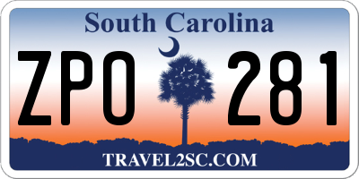 SC license plate ZPO281