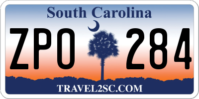 SC license plate ZPO284