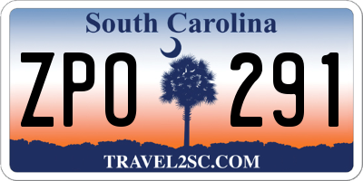 SC license plate ZPO291