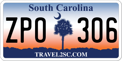 SC license plate ZPO306