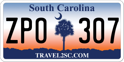 SC license plate ZPO307